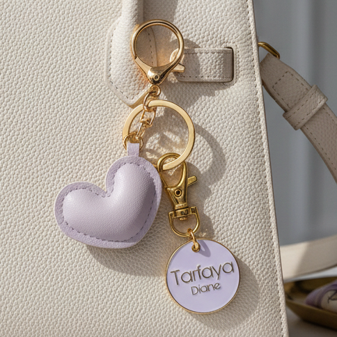 Heart Bag Charm and Key Holder